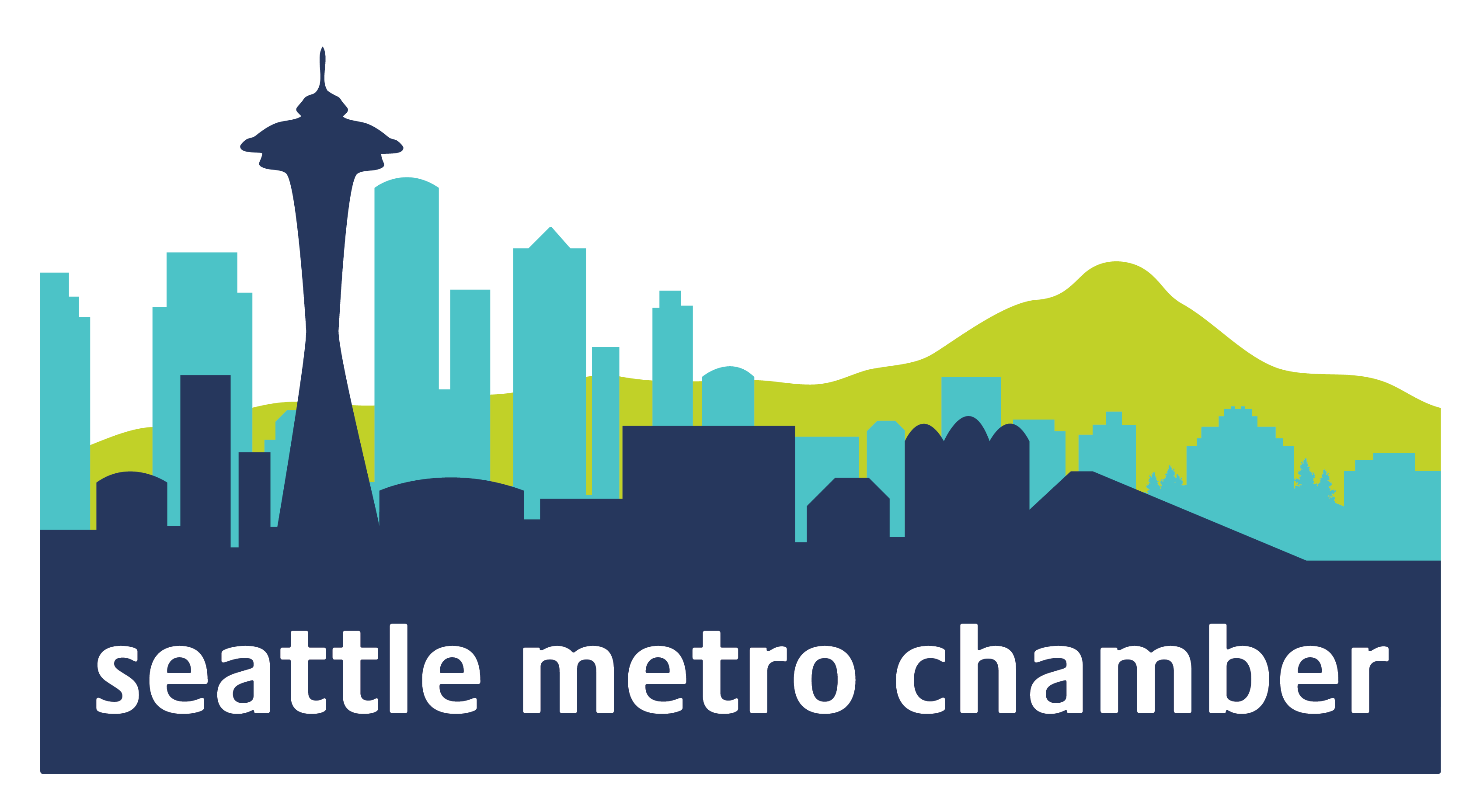 Seattle Metro Chamber Logo showing Seattle's skyline, hills and mountains